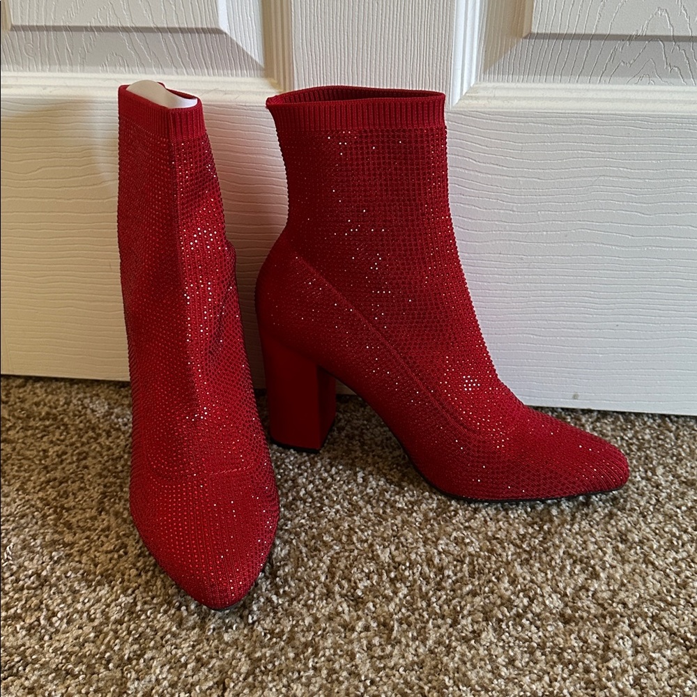 Wild pair Red Sparkly Ankle Boots
